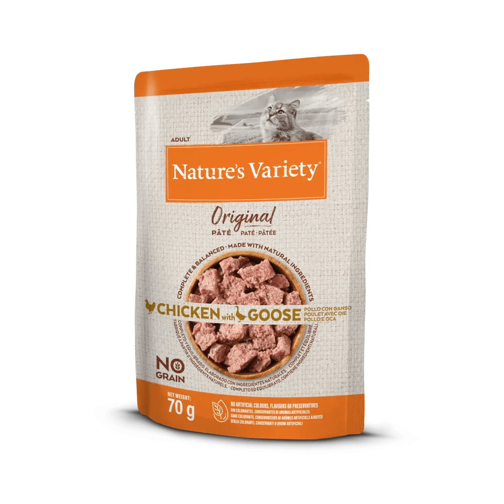 Comida húmeda gatos Nature's Variety paté pollo y ganso 70g