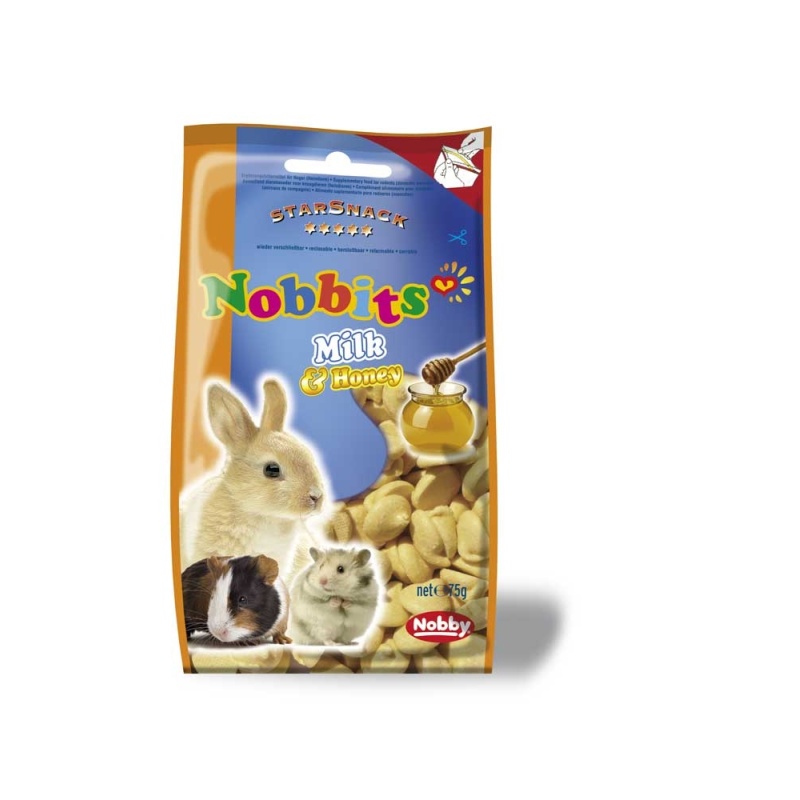 SNACKS ROEDORES LECHE Y MIEL 75GR NOBBY