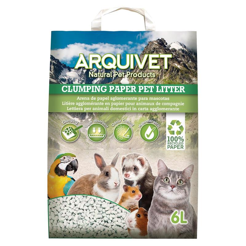 Clumping Paper Pet Litter 6L - Arena aglomerante de papel para pequeñas mascotas