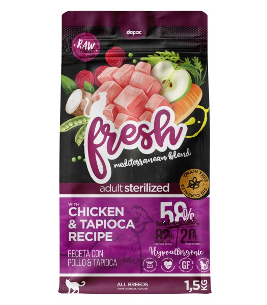 Fresh mediterranean blend Cat GF adult Sterilized pollo y tapioca