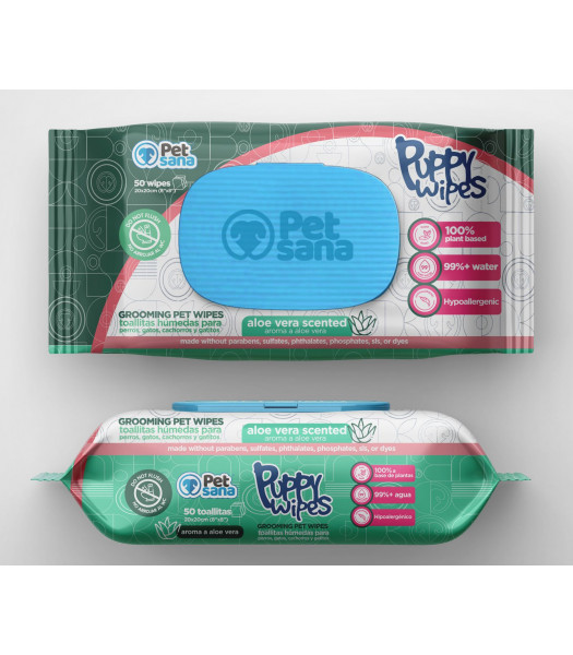 PetSana Puppy Wipes Aloe Vera (50 unidades)