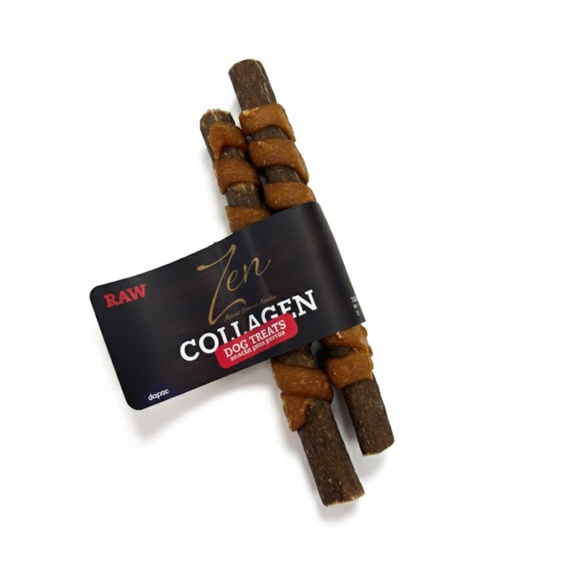 Palito de colágeno con pulmón de res y envoltura de carne para perro 12 cm - 2 uds