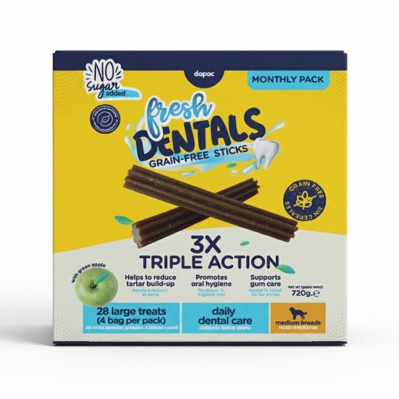 Fresh Dentals Grain Free Sticks para perro 720g