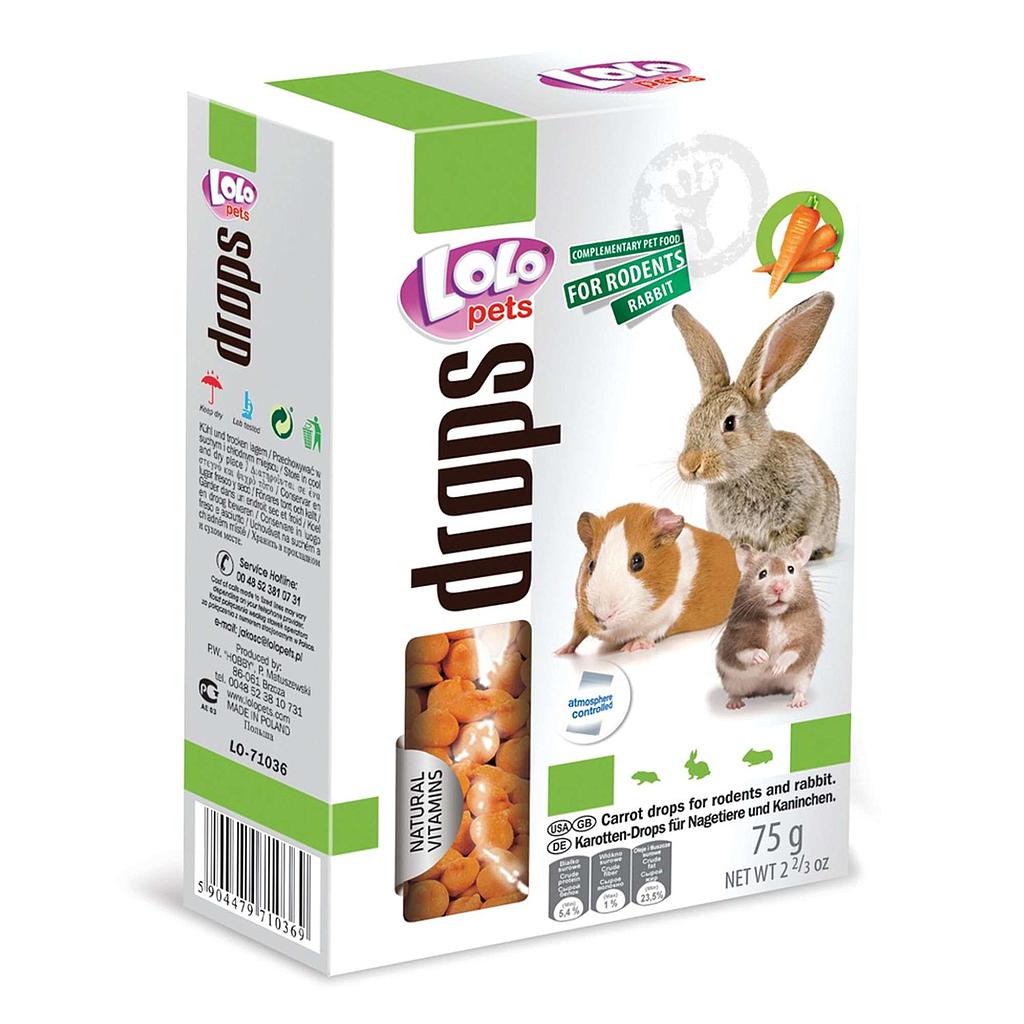 Golosina Drops, Snack de zanahoria "LOLO" 75g 